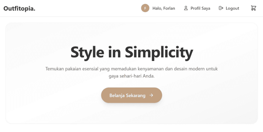 Screenshot proyek Outfitopia — Fashion E-Commerce